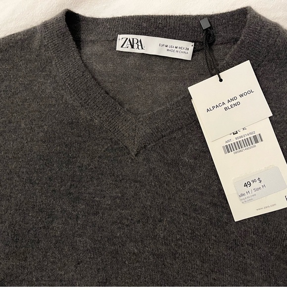 ZARA NWT Cropped Alpaca and Wool Blend Sweater - Picture 5 of 5